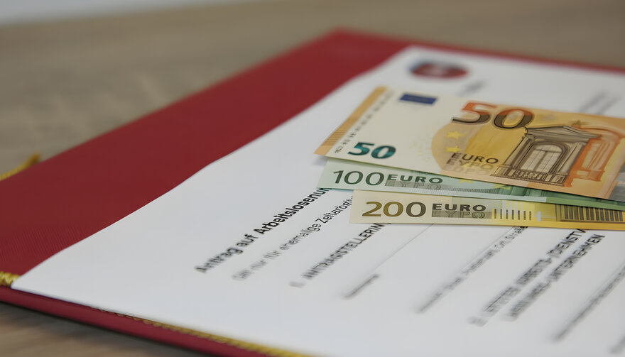 Beispielantrag für Arbeitslosenunterstützung, Banknoten